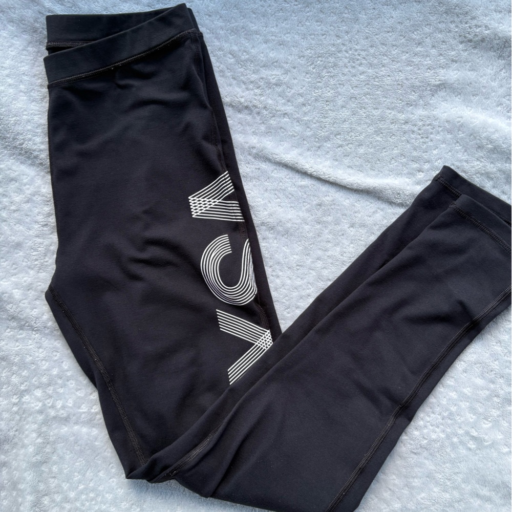 Victoria's Secret Black Leggings with White Graphic